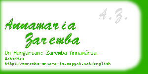 annamaria zaremba business card